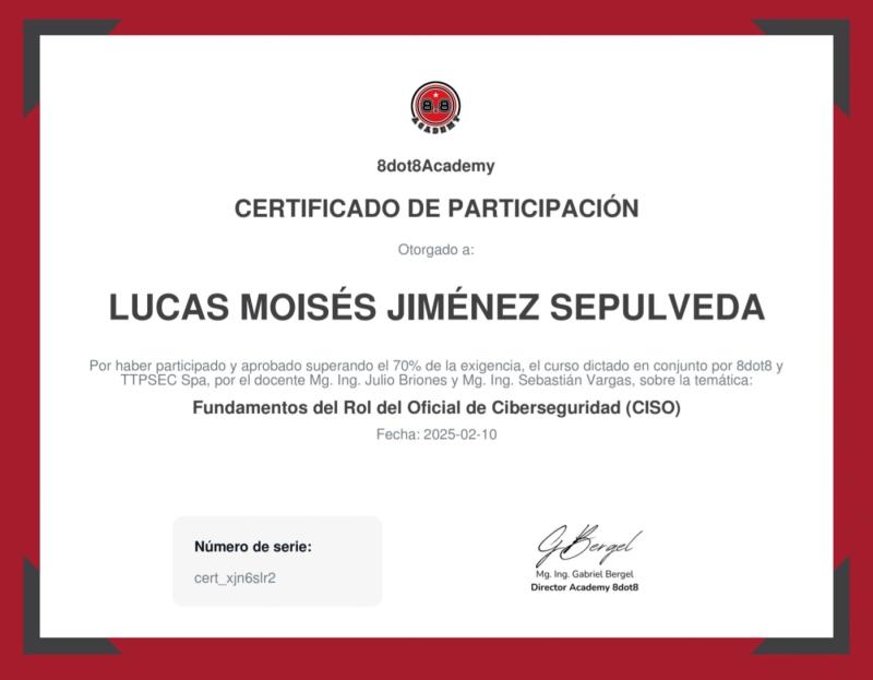 Certificado Rol del CISO
